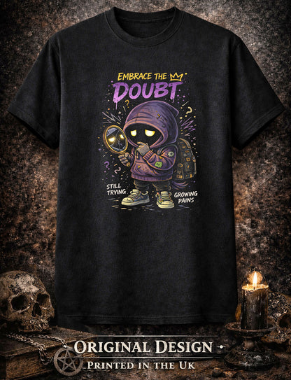 Embrace the Doubt T Shirt Gothic Cartoon Misfit Punk Unisex Graphic Tee