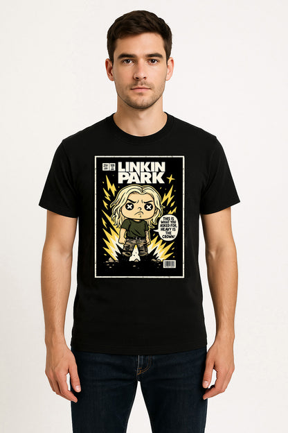 Linkin Park “Heavy Is the Crown” Unisex T-Shirt – Nu Metal Band Comic Edition Graphic Tee