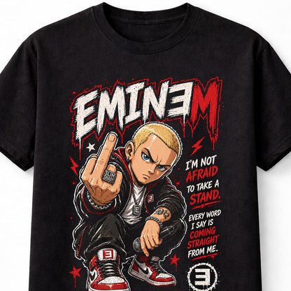 Eminem Slim Shady Rap Hip Hop Graphic T-Shirt Im Not Afraid To Take A Stand Lyrics Music Fan Streetwear Tee Adult & Kids Unisex T-Shirt