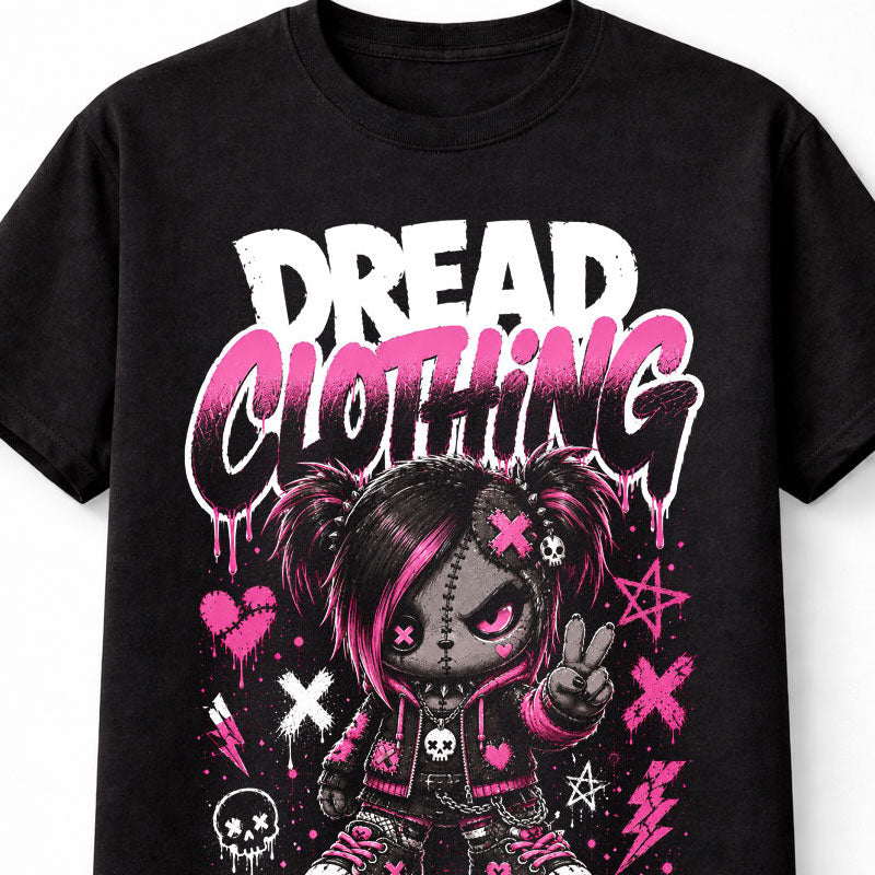 Emo Gothic Rag Doll Skull Horror Punk Graphic Unisex T-Shirt