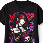 Anime Goth Girl Punk Skull Alternative Manga Graphic Unisex T-Shirt