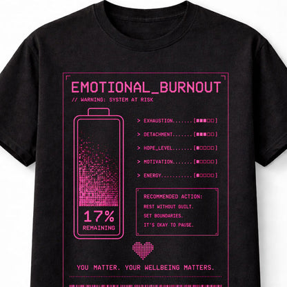 Emotional Burnout Cyber Y2K Mental Health Battery Glitch Unisex T-Shirt