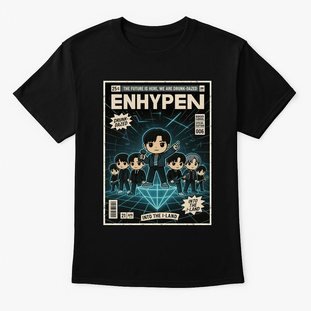 Enhypen Drunk Dazed K-Pop Funko Pop Style Unisex T-Shirt