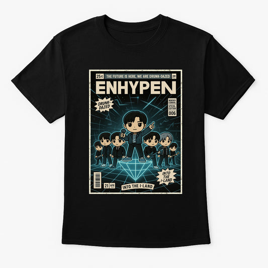 Enhypen Drunk Dazed K-Pop Funko Pop Style Unisex T-Shirt
