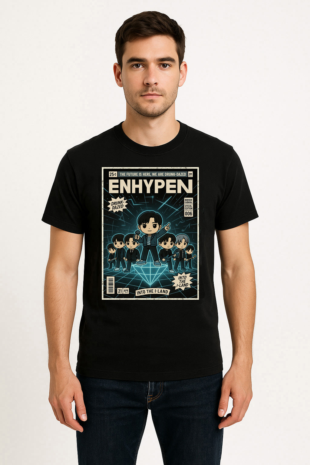 Enhypen Drunk Dazed K-Pop Funko Pop Style Unisex T-Shirt