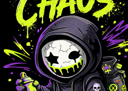 Enjoy the Chaos T Shirt Gothic Cartoon Punk Graffiti Rebel Unisex Graphic Tee