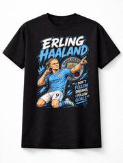 Erling Haaland 9 Manchester City Style Soccer Football Fan Graphic Tee Unisex Adults & Kids T-Shirt