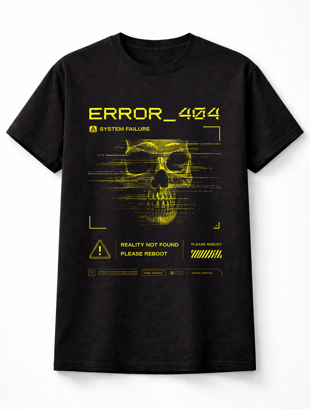 Error 404 Cyber Skull System Failure Glitch Y2K Hacker Unisex T-Shirt