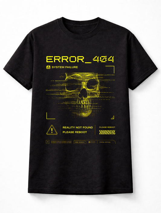 Error 404 Cyber Skull System Failure Glitch Y2K Hacker Unisex T-Shirt
