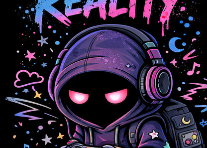 Escape Reality T Shirt Gothic Gamer Cartoon Punk Unisex Graphic Tee