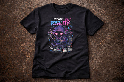 Escape Reality T Shirt Gothic Gamer Cartoon Punk Unisex Graphic Tee