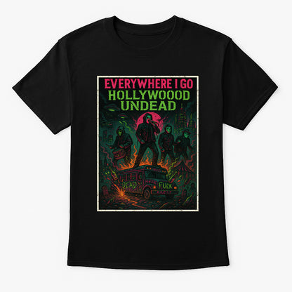 Hollywood Undead Everywhere I Go Unisex T-Shirt Rap Rock Band Merch Tee