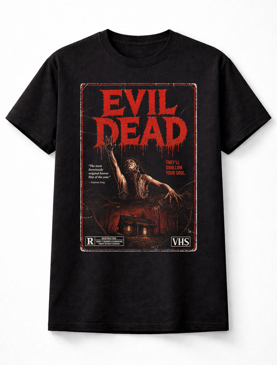 Evil Dead Horror VHS Cabin Zombie Retro Movie Unisex T-Shirt