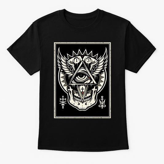 All Seeing Skull Unisex T-Shirt Occult Eye Gothic Symbol Tee