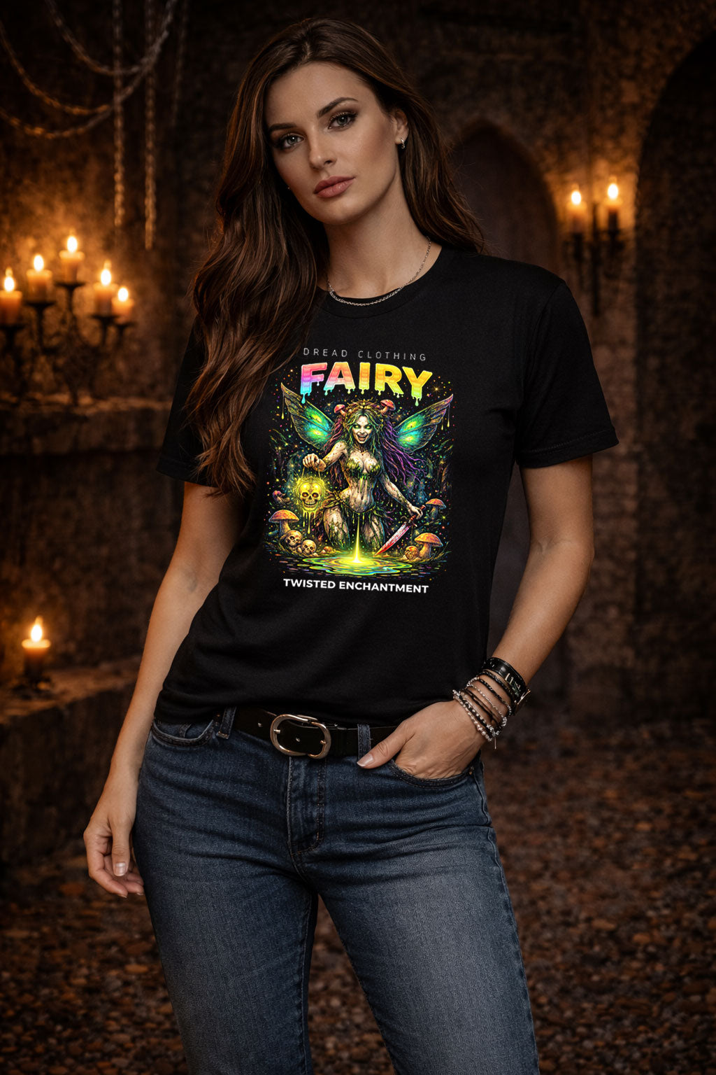 Fairy Skull Unisex Toxic Gothic Fantasy Graphic T-Shirt Twisted Enchantment Tee