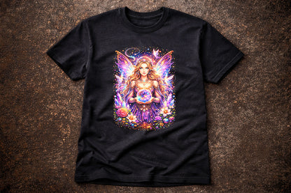 Enchanted Fairy Crystal Art Psychedelic Trippy Gothic Unisex Graphic T-Shirt