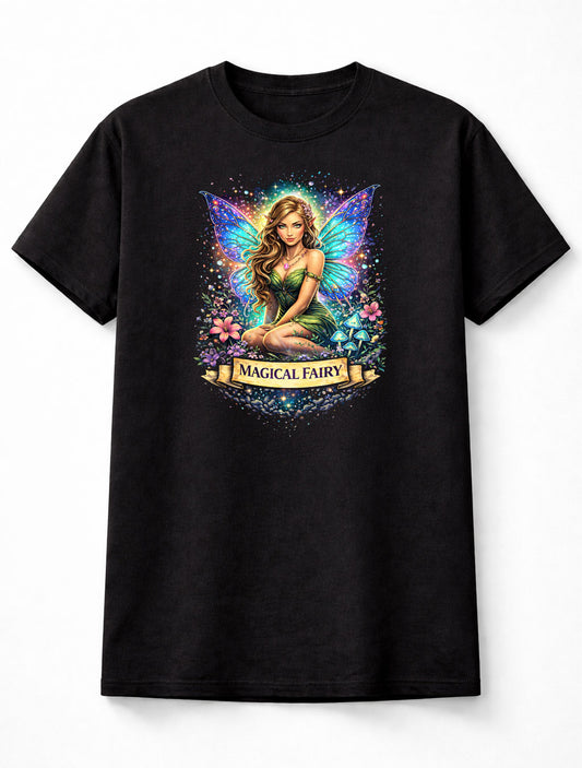Fairy T Shirt Enchanted Fantasy Pixie Art Magical Unisex Tattoo Tee