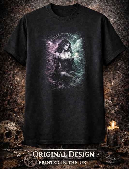 Fairy T-Shirt Dark Fantasy Gothic Arcane Magic Unisex Black Graphic Tee