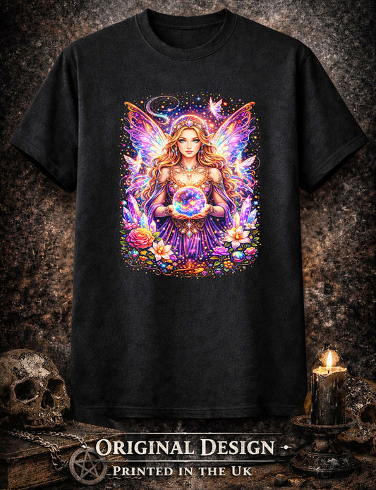Enchanted Fairy Crystal Art Psychedelic Trippy Gothic Unisex Graphic T-Shirt