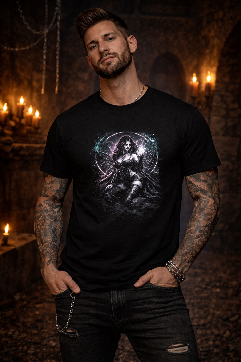 Fairy T-Shirt Dark Fantasy Gothic Enchantment Unisex Black Graphic Tee