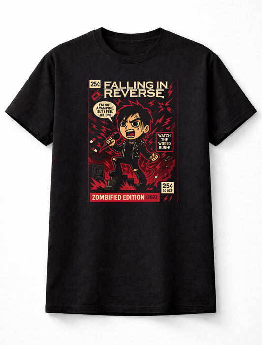 Falling In Reverse Zombified I’m Not A Vampire Watch The World Burn Adults & Kids Unisex T-Shirt