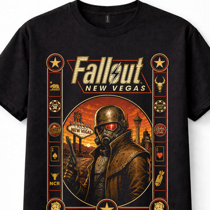 Fallout New Vegas NCR Ranger Vault Boy Retro Gaming Black Unisex T-Shirt
