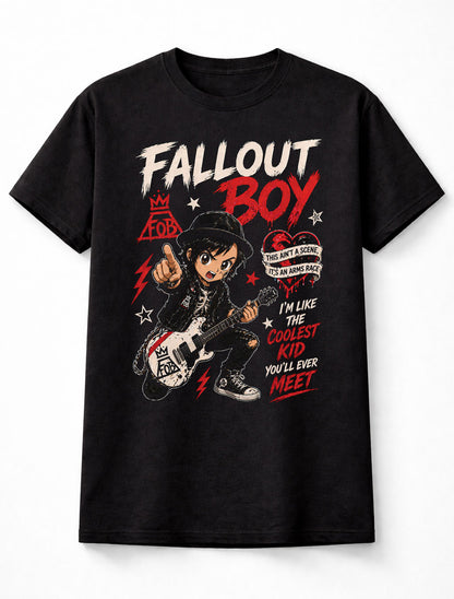 Fall Out Boy Pop Punk Rock Band Graphic T-Shirt This Aint A Scene Arms Race Lyrics Music Fan Emo Punk Tee Adult & Kids Unisex T-Shirt