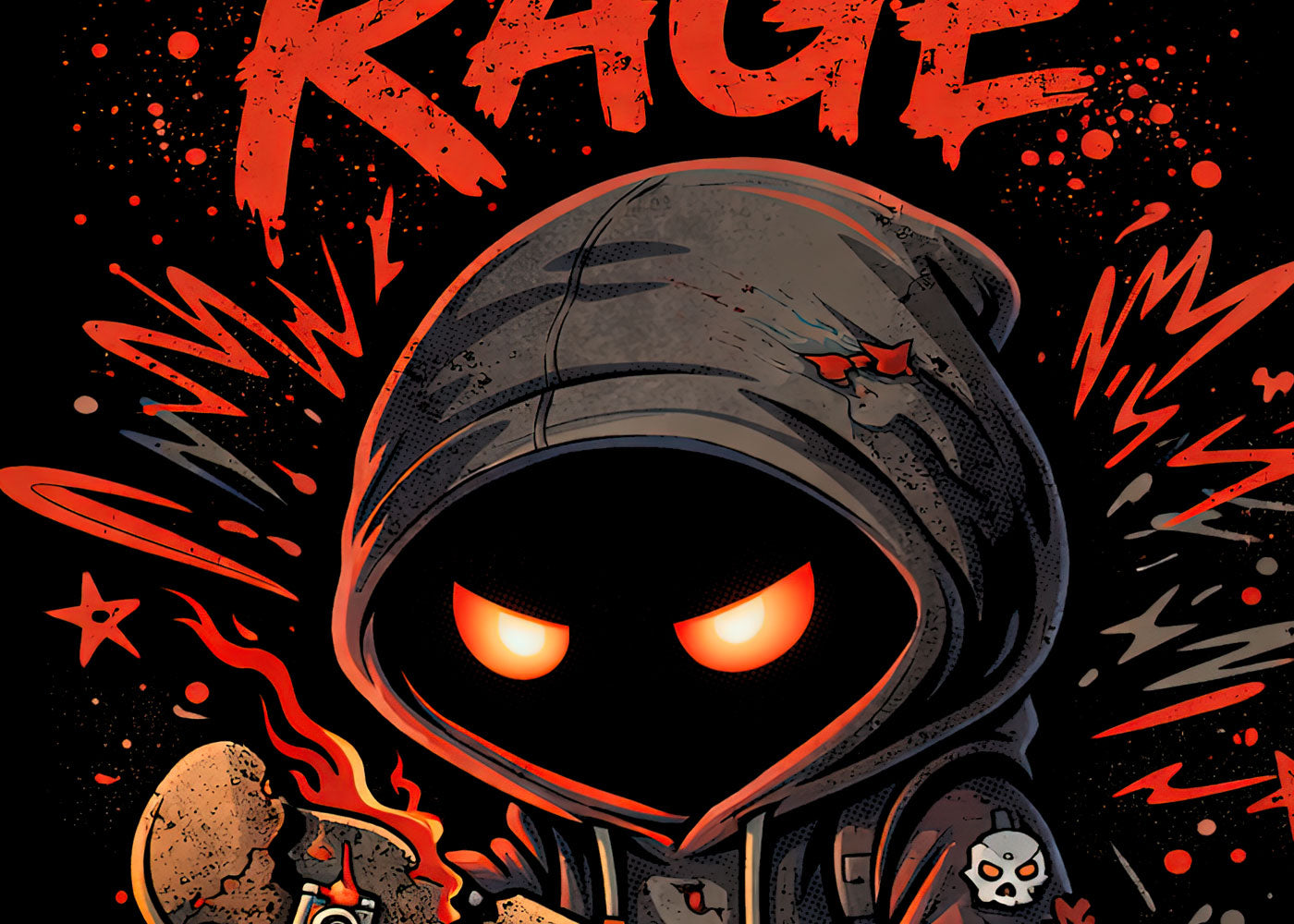 Feed the Rage T Shirt Gothic Cartoon Punk Anger Rebel Unisex Graphic Tee