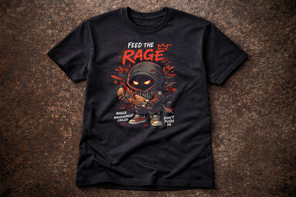 Feed the Rage T Shirt Gothic Cartoon Punk Anger Rebel Unisex Graphic Tee