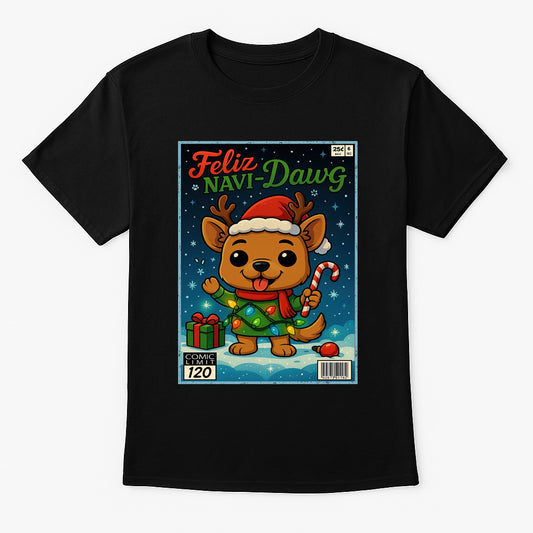 Feliz Navi-Dawg Funny Dog Christmas Unisex Christmas T-Shirt or Hoodie