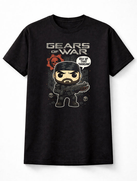 Marcus Fenix Gears Of War T-Shirt Gaming Action Unisex Black Graphic Tee