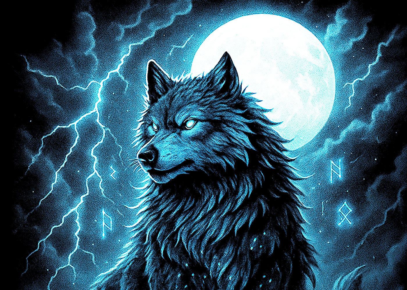 Fenrir Norse Wolf T Shirt Ragnarok Mythology Viking Moon Dark Fantasy Tee