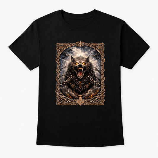 Fenrir Viking Wolf Norse Myth Beast Graphic Tee Unisex Gothic Nordic T-Shirt