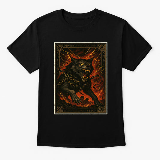 Fenrir The Bound Wolf Unisex Norse Myth T-Shirt