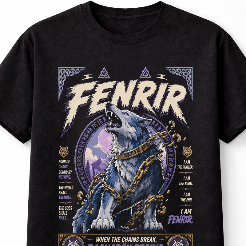 Fenrir Norse Wolf Ragnarok Viking Mythology Unisex T-Shirt