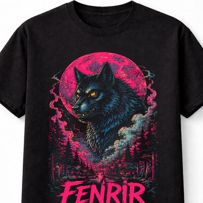 Fenrir Wolf Viking Ragnarok Moon Nordic Mythology Unisex T-Shirt