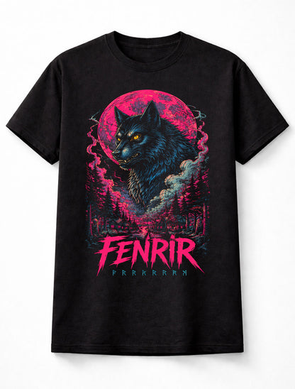 Fenrir Wolf Viking Ragnarok Moon Nordic Mythology Unisex T-Shirt