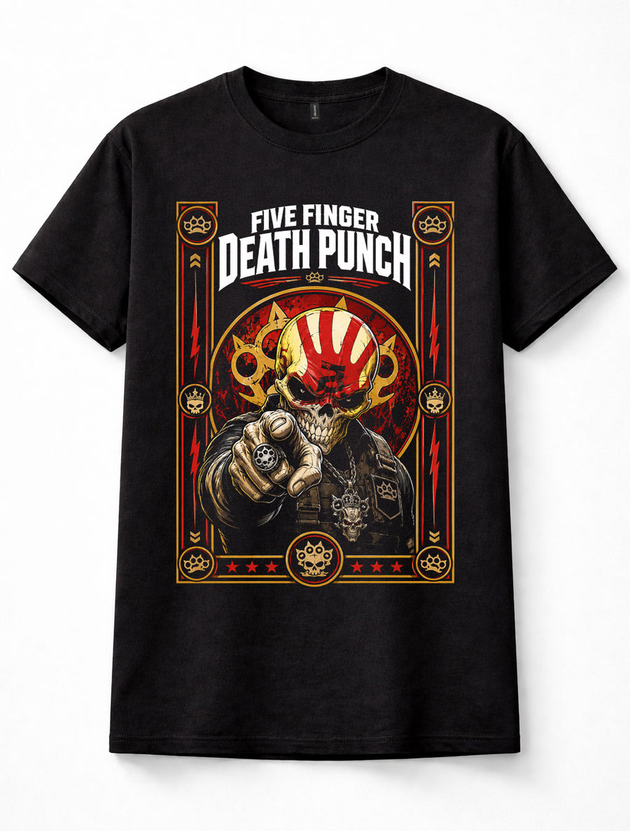 Five Finger Death Punch FFDP Knucklehead Heavy Metal Rock Band Unisex T-Shirt