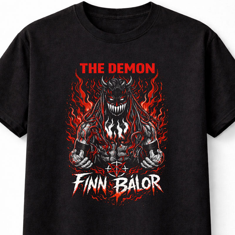 Finn Balor The Demon Wrestling Graphic T-Shirt Dark Persona Horror Wrestling Fan Adults & Kids Unisex T-Shirt
