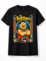 The Flintstones Fred Flintstone Bedrock Cartoon Retro Black Unisex T-Shirt