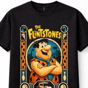 The Flintstones Fred Flintstone Bedrock Cartoon Retro Black Unisex T-Shirt