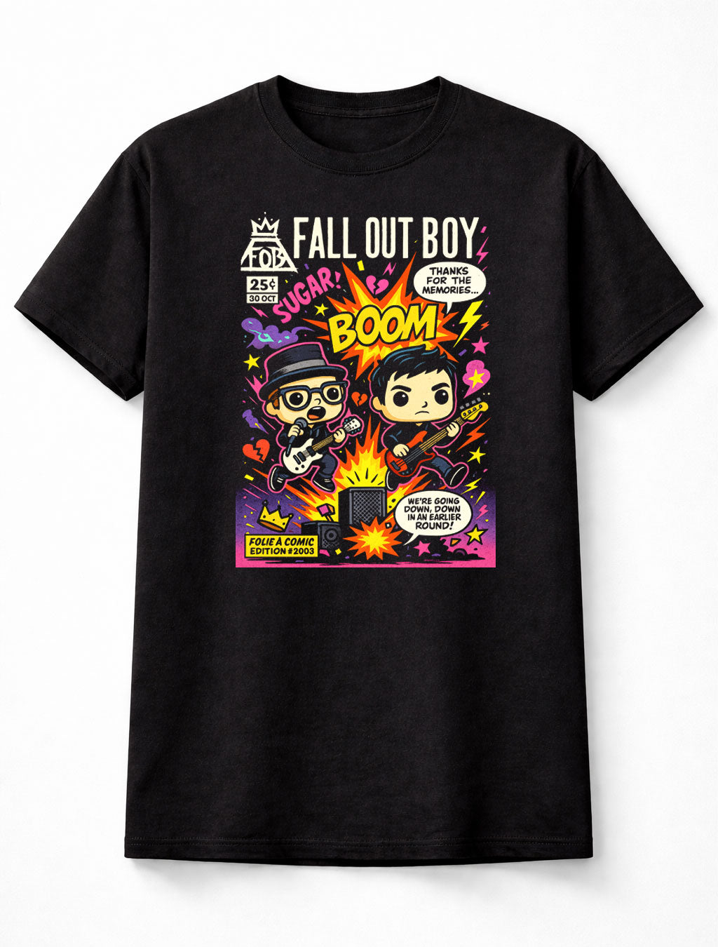 Fall Out Boy “Folie à Comic” Edition Graphic T-Shirt – Unisex Black Band Tee