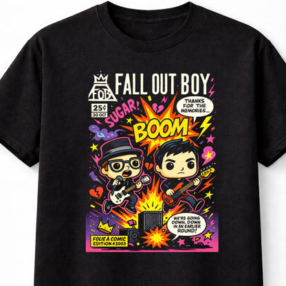 Fall Out Boy “Folie à Comic” Edition Graphic T-Shirt – Unisex Black Band Tee