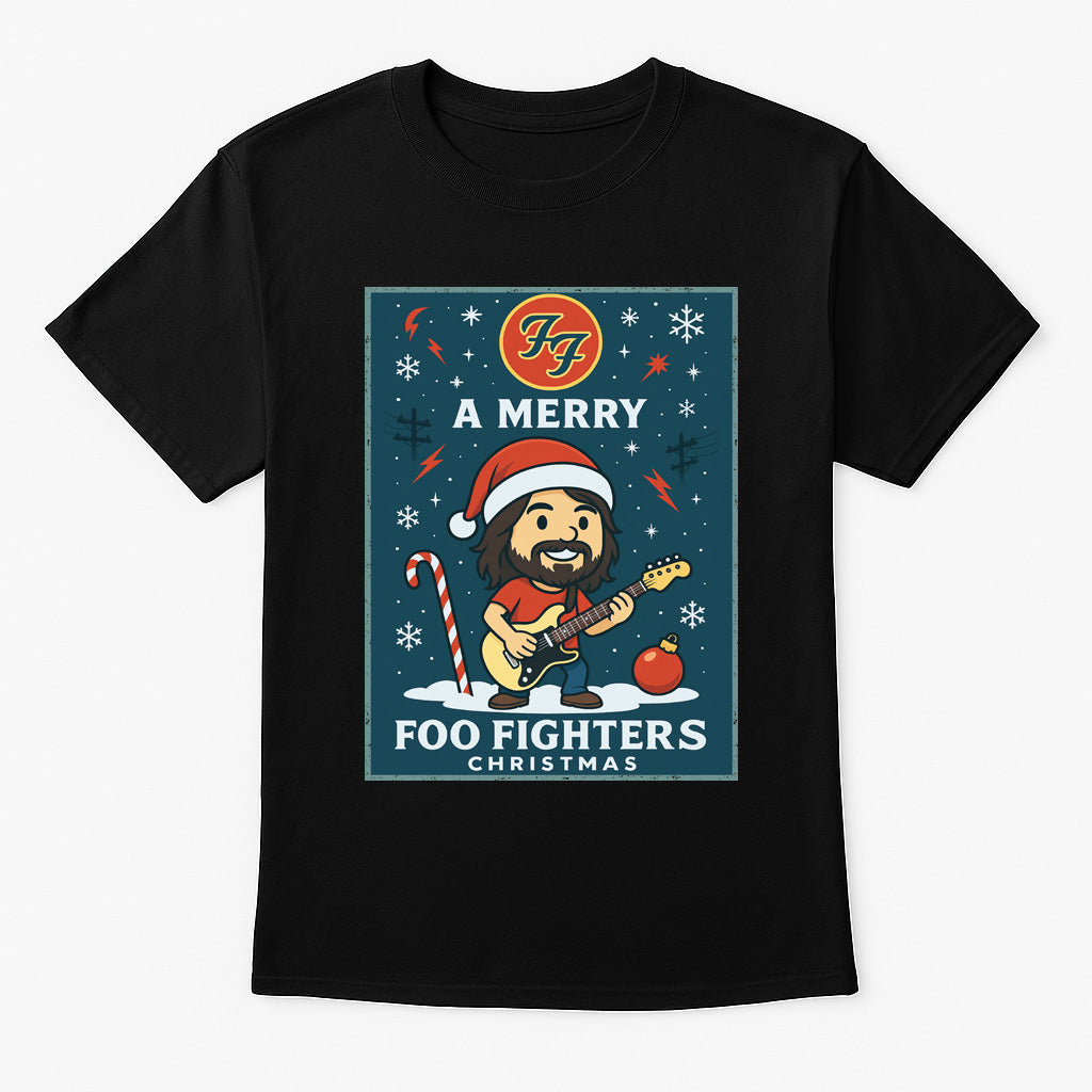 Foo Fighters Merry Christmas Cartoon X-Mas Unisex T-Shirt Adults & Kids