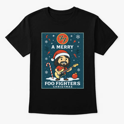 Foo Fighters Merry Christmas Cartoon X-Mas Unisex T-Shirt Adults & Kids