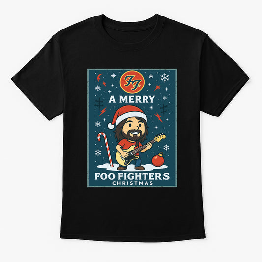 Foo Fighters Merry Christmas Cartoon X-Mas Unisex T-Shirt Adults & Kids