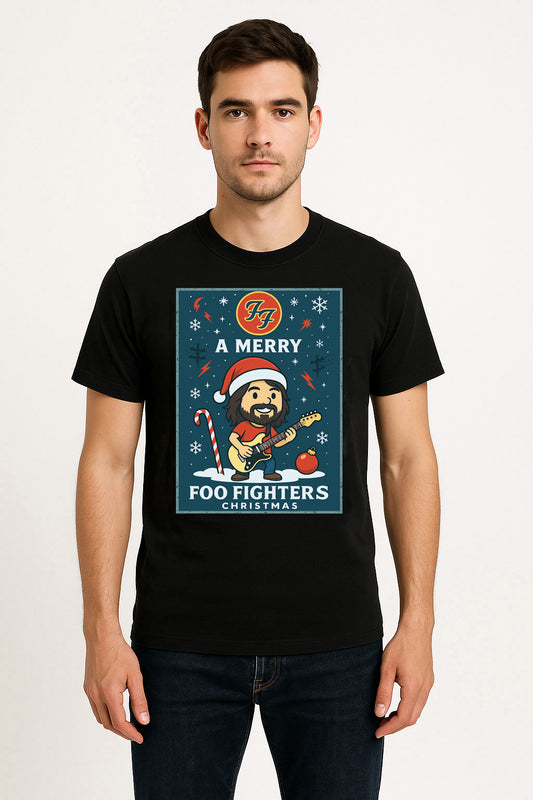Foo Fighters Merry Christmas Cartoon X-Mas Unisex T-Shirt Adults & Kids