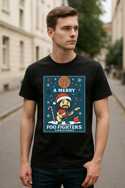 Foo Fighters Merry Christmas Cartoon X-Mas Unisex T-Shirt Adults & Kids
