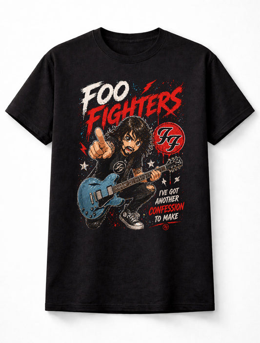 Foo Fighters Dave Grohl Rock Band Graphic T-Shirt Everlong Another Confession Lyrics Music Fan Grunge Rock Tee Adult & Kids Unisex T-Shirt