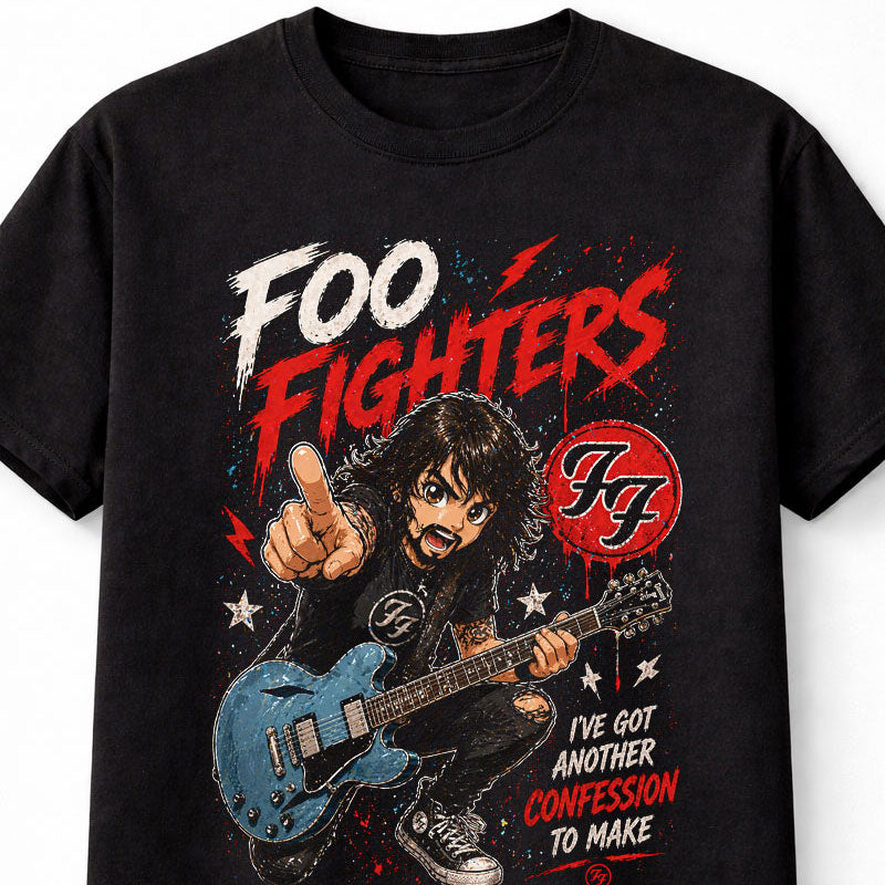 Foo Fighters Dave Grohl Rock Band Graphic T-Shirt Everlong Another Confession Lyrics Music Fan Grunge Rock Tee Adult & Kids Unisex T-Shirt